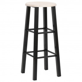 Scaune de bar, 2 buc., negru, MDF - Img 2