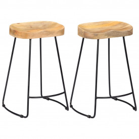 Scaune de bar Gavin, 2 buc., 45x40x62 cm, lemn masiv de mango