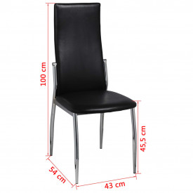 Scaune de bucătărie, 2 buc., piele artificială, negru - Img 8