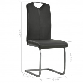 Scaune de bucătărie 4 buc piele artificială 43x55x100 cm, gri - Img 8