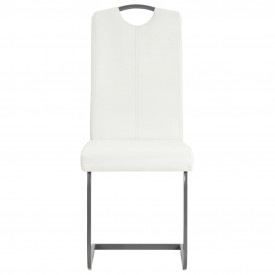 Scaune de bucătărie 6 buc piele artificială 43x55x100 cm, alb - Img 3