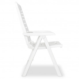 Scaune de grădină rabatabile, 4 buc, 60x61x108 cm, plastic, alb - Img 5