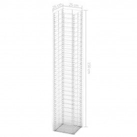 Set 3 gabioane din sârmă galvanizată 25 x 25 x 150 cm - Img 4