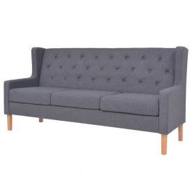 Set canapea, 3 piese, textil, Gri - Img 2