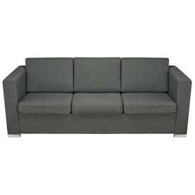 Set canapele material textil, 3 piese, gri închis - Img 2
