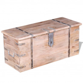 Set de două cufere de depozitare din lemn de acacia - Img 3