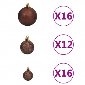 Set de globuri de Crăciun 100 de bucăți 6 cm Maro/Bronz/Auriu - Img 2