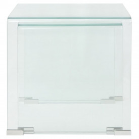 Set de masă din sticlă securit transparentă, stivuibil, 2 piese - Img 5