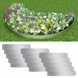 Set gard de gazon, 15 buc, oțel galvanizat, 100 x 20 cm