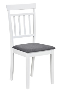 Set masa living plianta Philadelphia, MDF, lemn masiv, rotunda, 55 90 x 90 x 74,8 cm si 2 scaune Hudson, tapiterie stofa,94x50x42 cm, alb gri - Img 3