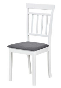 Set masa living rotunda Montreal, lemn masiv, MDF, 90x73.8 cm si 4 scaune lemn masiv Hudson, tapiterie stofa,100 kg, 94x50x42 cm, alb gri - Img 3