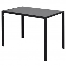 Set masă și scaune de bucătărie 7 piese alb și negru - Img 3