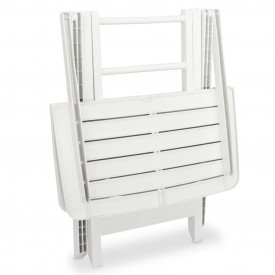 Set mobilier bistro pliabil, 3 piese, alb, plastic - Img 7