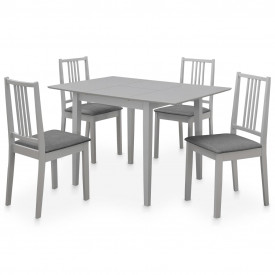 Set mobilier de bucătărie, 5 piese, gri, MDF - Img 1