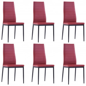 Set mobilier de bucătărie, 7 piese, roșu vin - Img 6