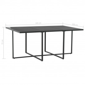 Set mobilier de exterior, 13 piese, material ratan, negru - Img 8