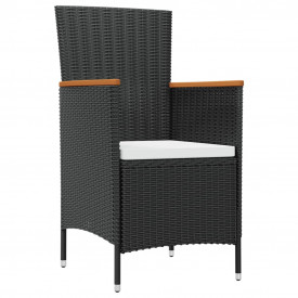Set mobilier de exterior, 13 piese, poliratan, blat lemn acacia - Img 3