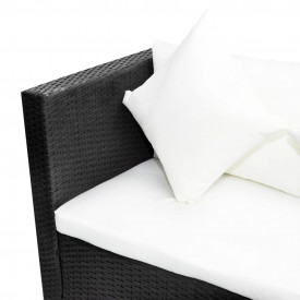 Set mobilier de exterior, 14 piese, poliratan, negru - Img 5