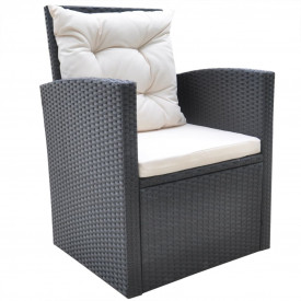 Set mobilier de exterior 18 piese, poliratan, negru - Img 6