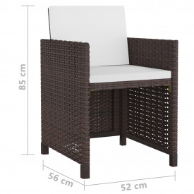Set mobilier de exterior 25 piese, poliratan, maro - Img 7