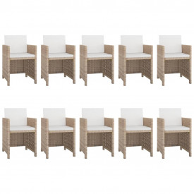 Set mobilier de exterior 31 piese, poliratan, gri/bej - Img 2