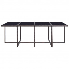 Set mobilier de exterior 33 piese, poliratan, maro - Img 6