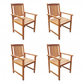 Set mobilier de exterior, 5 piese, lemn masiv de acacia, maro - Img 4