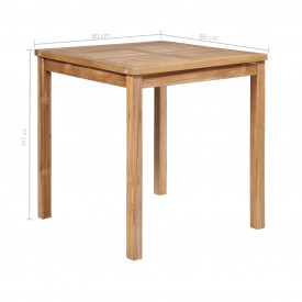 Set mobilier de exterior, 5 piese, lemn masiv de tec - Img 8