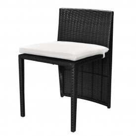 Set mobilier de exterior, 5 piese, poliratan, negru - Img 6