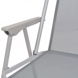Set mobilier de exterior, 6 piese, gri, oțel și textilenă - Img 10