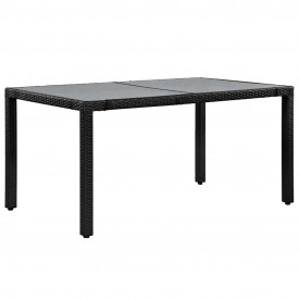 Set mobilier de exterior, 7 piese, poliratan, negru - Img 2