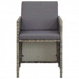 Set mobilier de exterior cu perne, 5 piese, gri, poliratan - Img 12