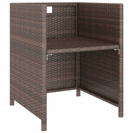 Set mobilier de exterior cu perne, 6 piese, maro, poliratan - Img 6