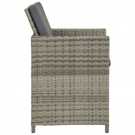 Set mobilier de exterior cu perne, 9 piese, gri, poliratan - Img 11