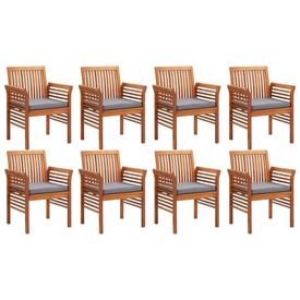 Set mobilier de exterior cu perne 9 piese, lemn masiv de acacia - Img 3