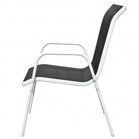 Set mobilier de exterior, oțel și textilenă, 50 x 71 cm, negru - Img 7