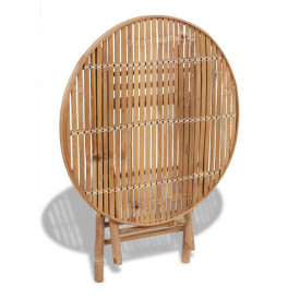 Set mobilier de exterior pliabil, 5 piese, bambus - Img 6