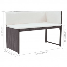 Set mobilier de grădină, 12 piese, poliratan, maro - Img 10
