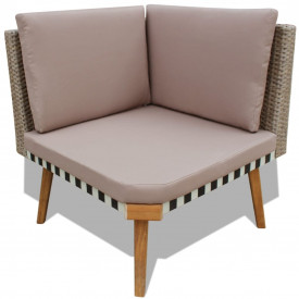Set mobilier de grădină, 13 piese, poliratan, gri - Img 6