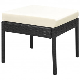 Set mobilier de grădină, 15 piese, poliratan, negru - Img 8