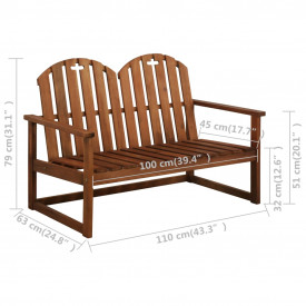 Set mobilier de grădină, 4 piese, lemn masiv de salcâm - Img 12