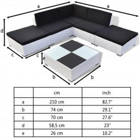 Set mobilier de grădină din poliratan 15 piese Alb - Img 4