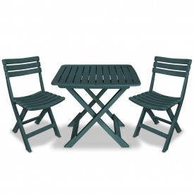 Set mobilier de grădină tip bistro, 3 piese, plastic verde