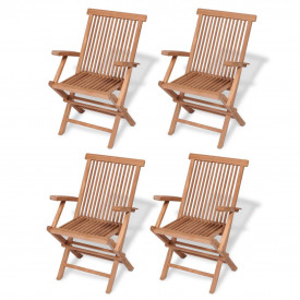 Set mobilier grădină, 5 piese, lemn masiv de tec - Img 3