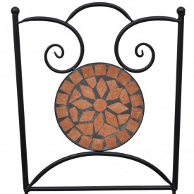 Set mobilier grădină bistro, 60 cm, mozaic, 2 scaune, teracotă - Img 8