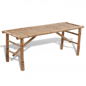 Set mobilier pentru picnic și bere, pliabil, 3 piese, bambus - Img 3