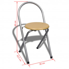 Set mobilier tip bar pliabil pentru micul dejun cu 2 scaune - Img 9
