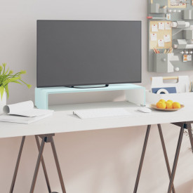 Suport TV/monitor, sticlă, 60 x 25 x 11 cm, alb