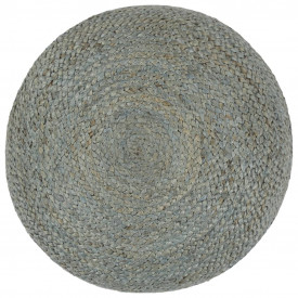Taburet lucrat manual, verde olive, 45x30 cm, iută - Img 2