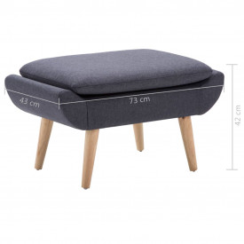 Taburet, tapițerie din material textil, 73x43x42 cm, gri închis - Img 6
